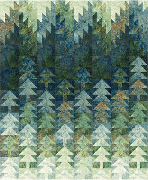 Misted Pines queen-size quilt kit