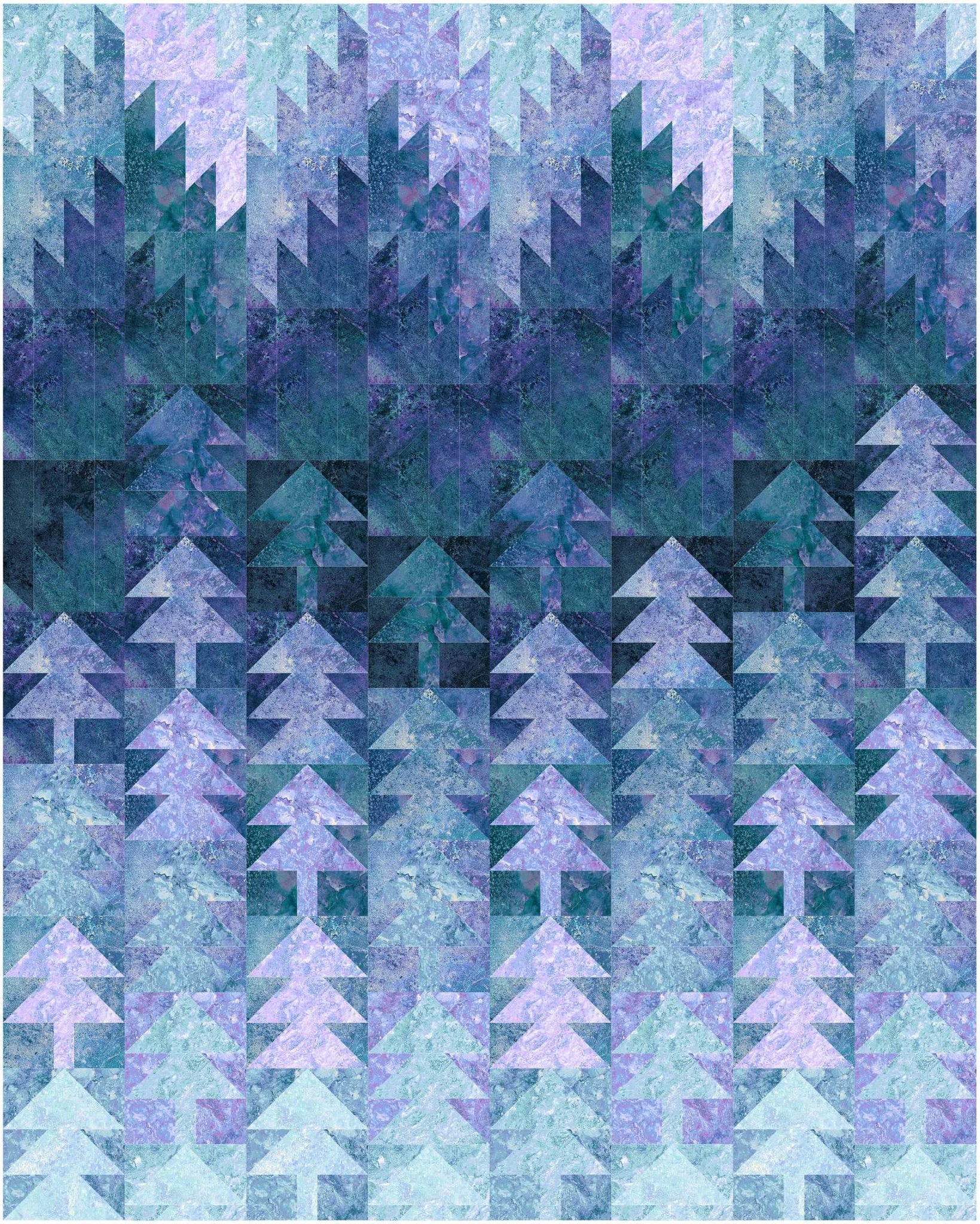 Misted Pines queen-size quilt kit