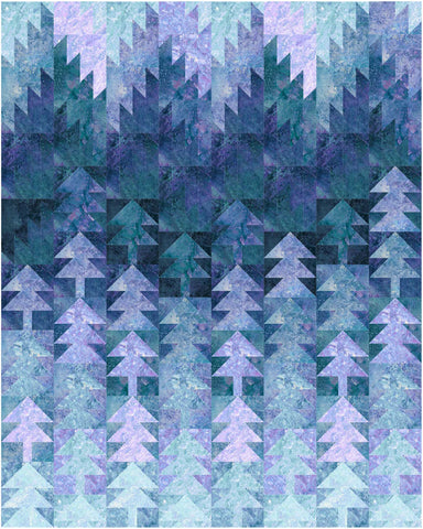 Misted Pines throw-size quilt kit